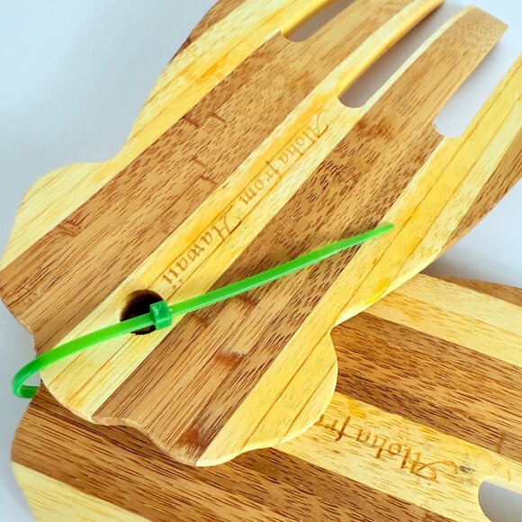 Hawaiian Teak Serving Tongs Kitchen Utensils Wooden Salad Server VTG Claw Style - Picture 10 of 10